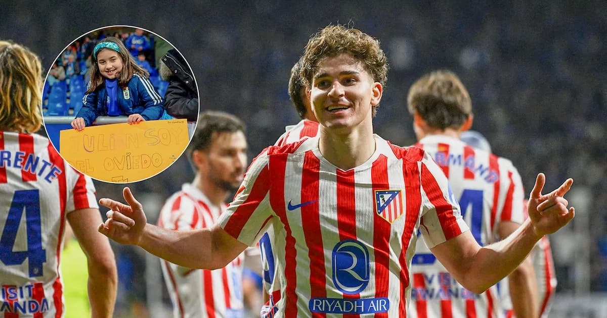 El emotivo gesto de una niña hincha del Oviedo que tocó el corazón de Julián Álvarez