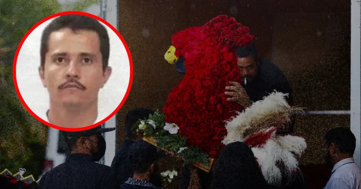 El funeral de El Mencho: coronas de gallos y su pasión por las peleas