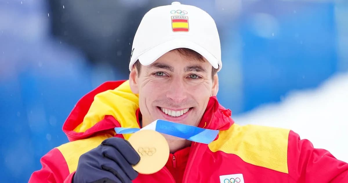 Oriol Cardona celebra su casi seguro oro en esquí de montaña en Milán-Cortina 2026