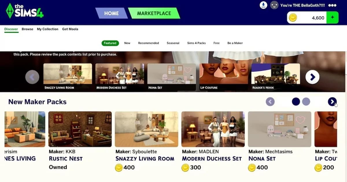 Los Sims 4 incorpora un mercado virtual y Moola para contenidos personalizados
