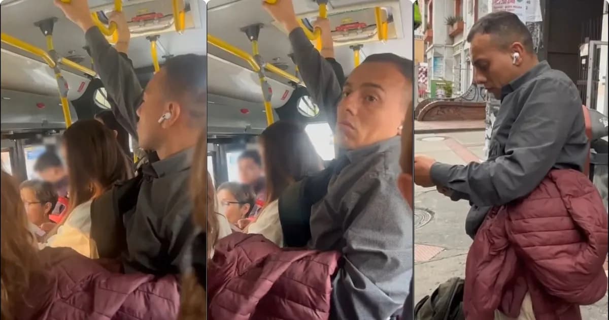 Captan en video intento de robo en bus en Bogotá: la comunidad reacciona y entrega al sospechoso