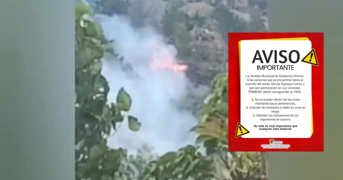 Incendio en Sutatenza devastó 5 viviendas y amenaza a otras 25