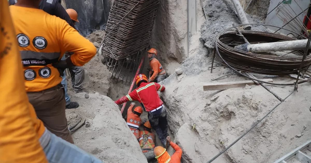 Tragedia en Guatemala: Un muerto y varios atrapados tras un derrumbe en obra en construcción