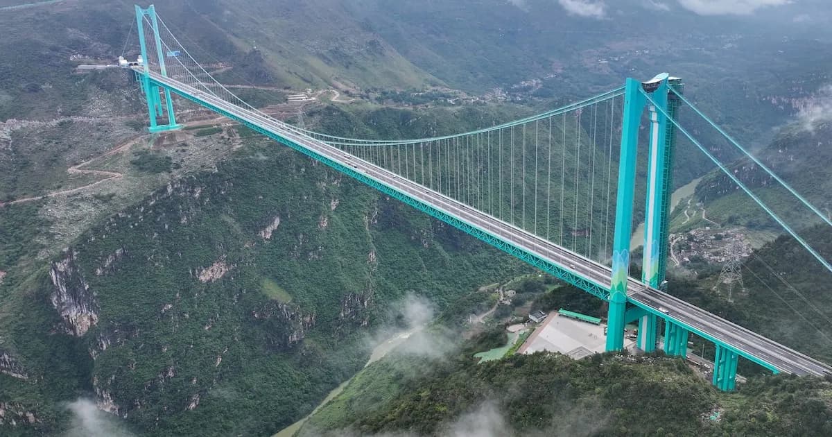 Descubrí el puente colgante más alto del mundo en China, a 625 metros de altura