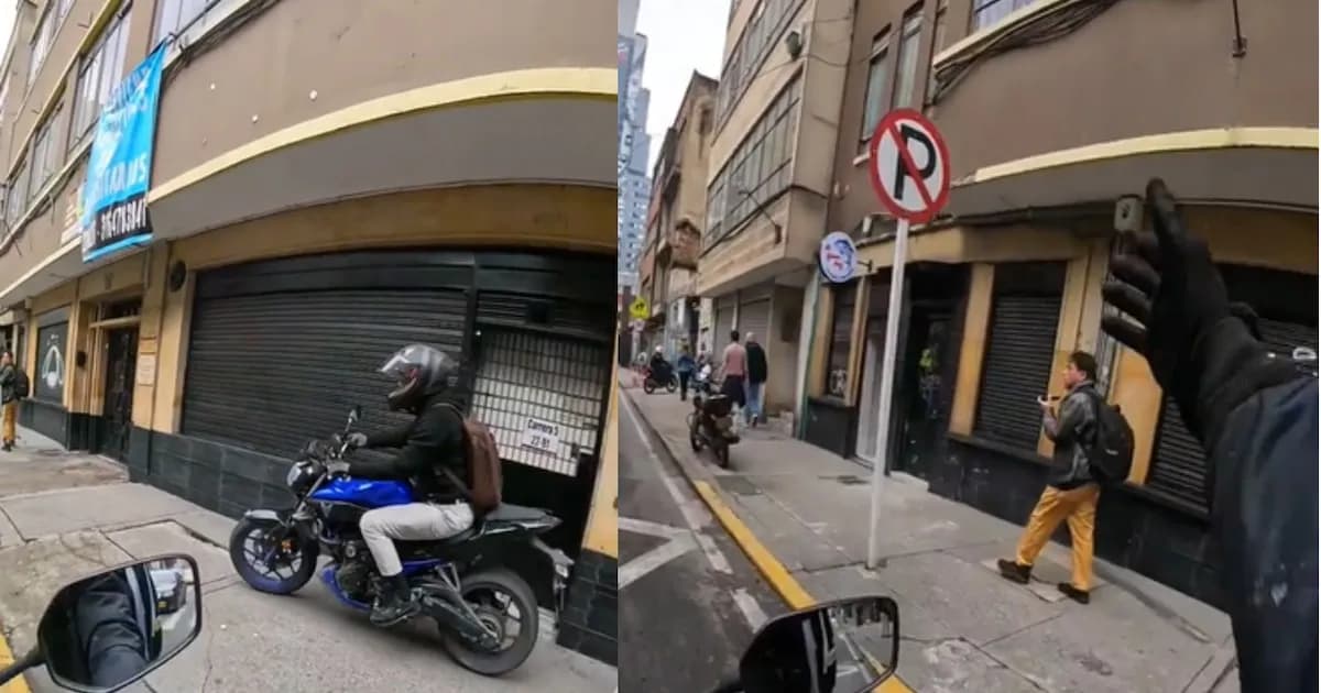Valiente motociclista frustra intento de robo de celular en Bogotá