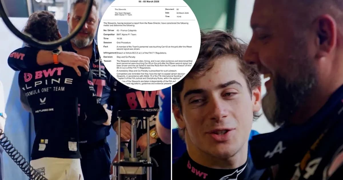 Colapinto sancionado: el director de Alpine asume la responsabilidad del error en la F1