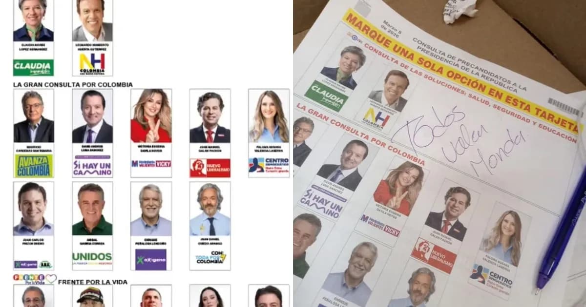 Un mensaje viral en el tarjetón electoral de Colombia: “Todos valen monda”