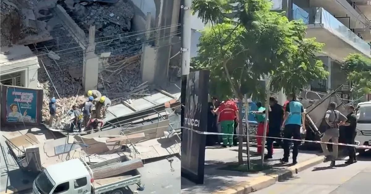 Derrumbe en Belgrano deja a un obrero herido y causa caos en el tránsito