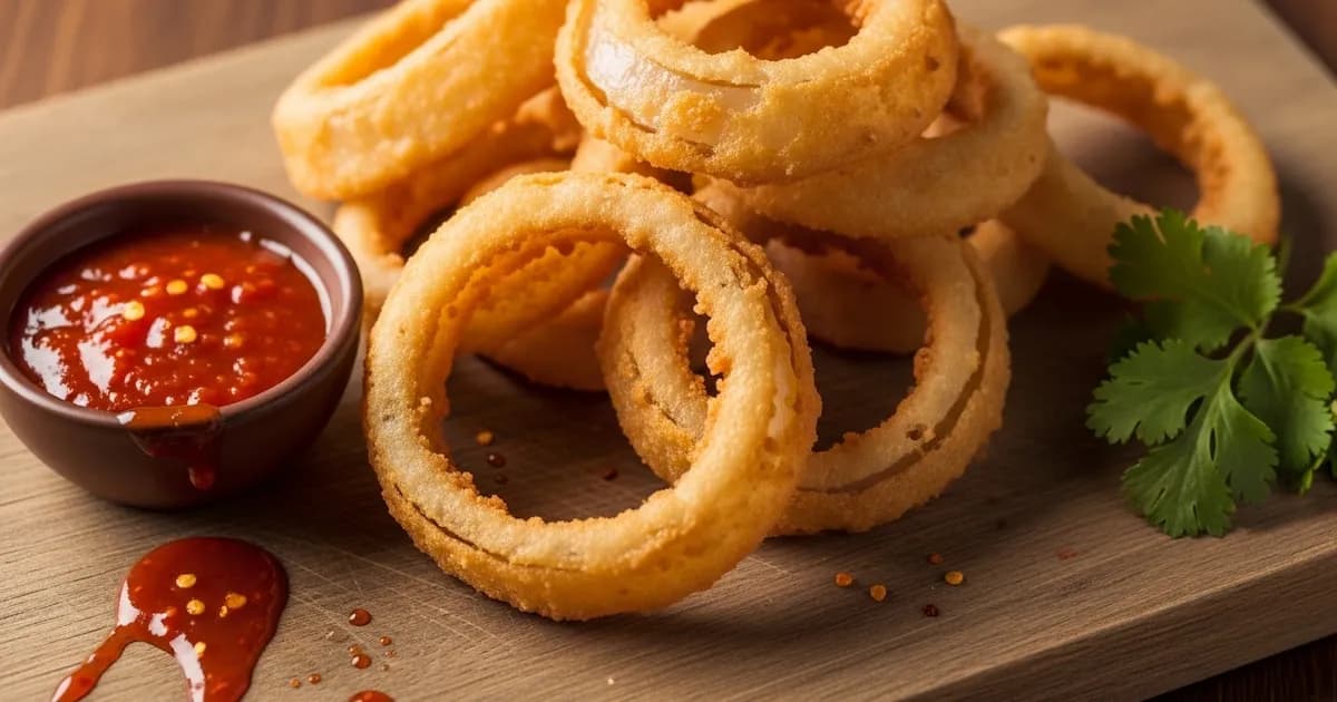 Cómo preparar aros de cebolla crujientes con salsa picante en minutos