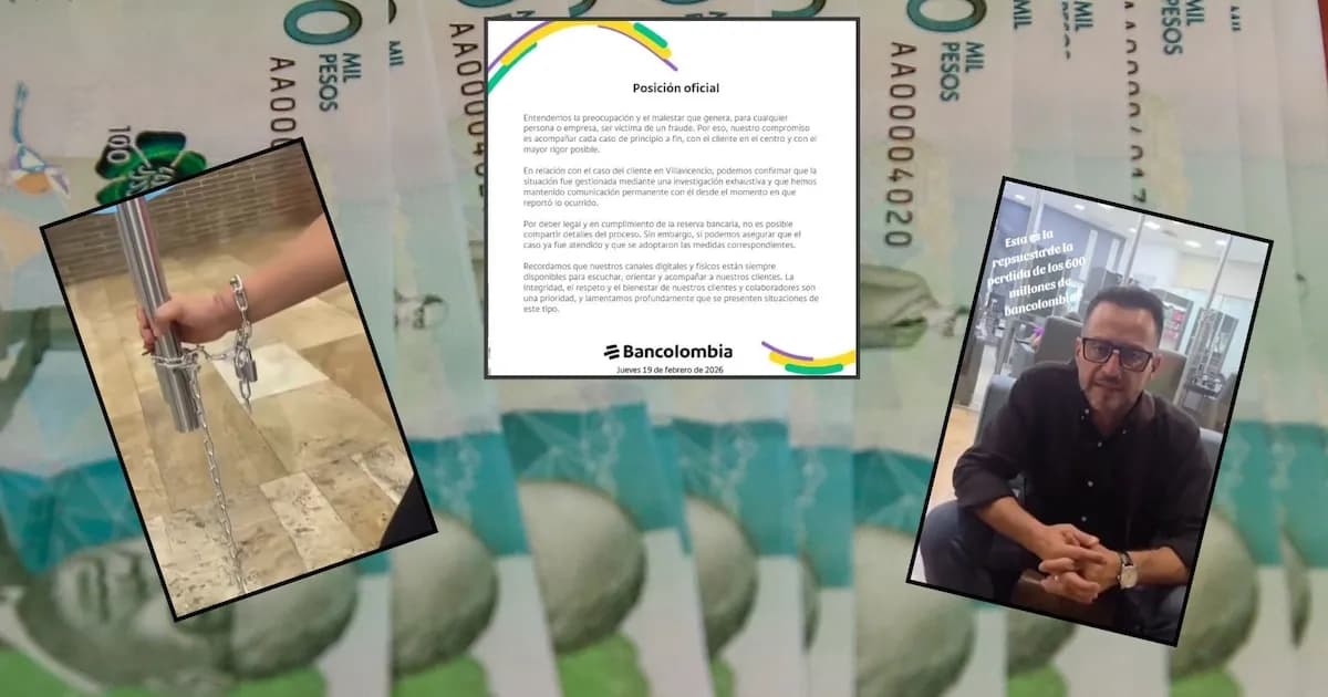 Protesta en Bancolombia: Empresaria se encadena por retiro no autorizado de $600 millones