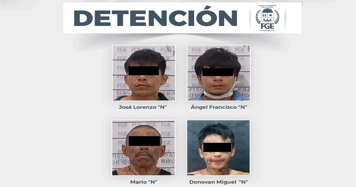 Detienen a cuatro sospechosos del CJNG en Quintana Roo, uno de ellos herido
