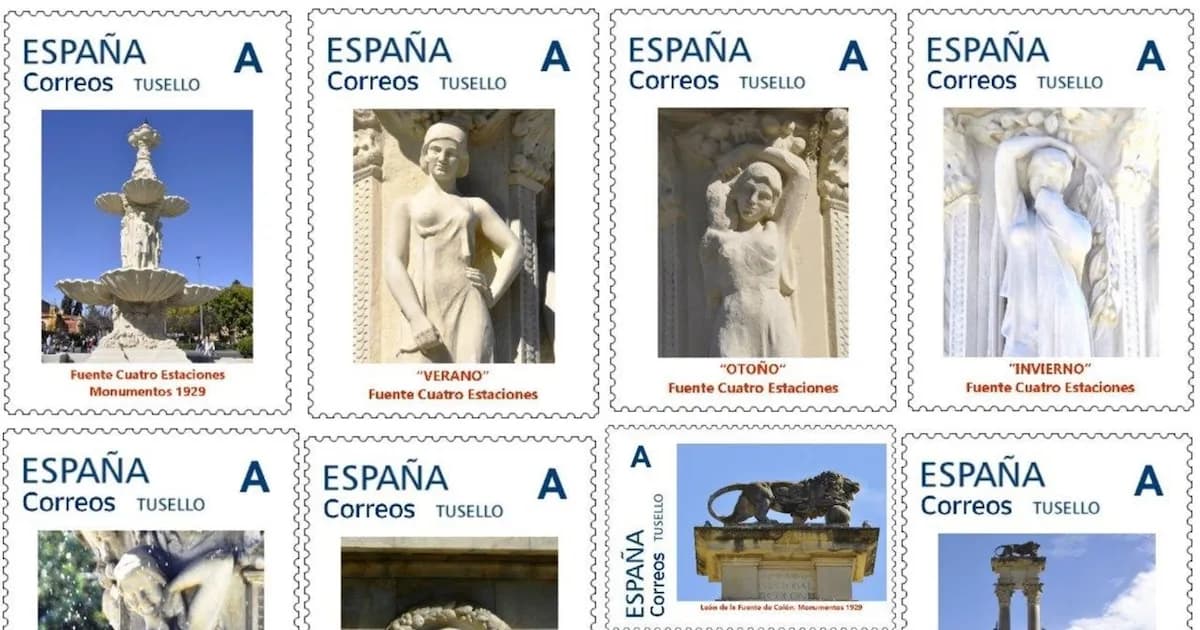 Nuevos sellos conmemorativos destacan las fuentes de Sevilla y su historia