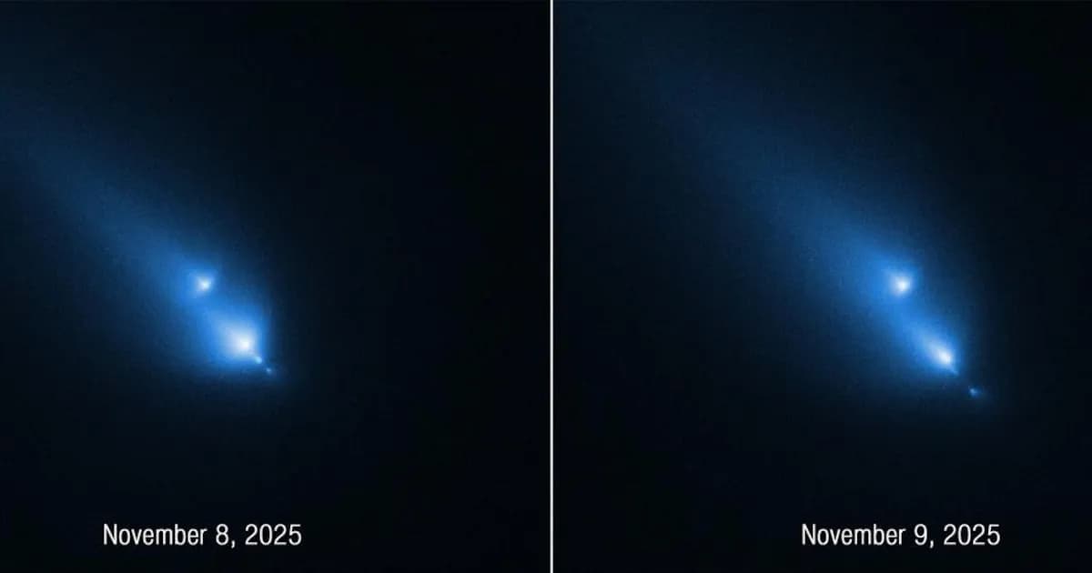 El telescopio Hubble captura la asombrosa fragmentación del cometa K1 en cuatro partes
