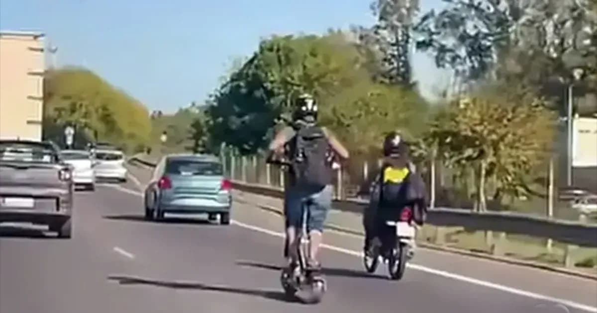 Un hombre circula a 80 km/h en monopatín eléctrico por la Panamericana y genera polémica