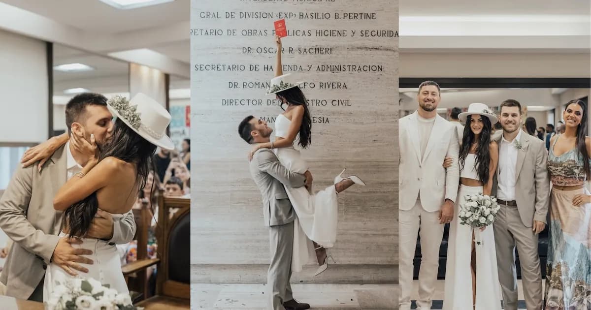 Emily Lucius y Rodrigo Valladares celebraron su boda civil en un emotivo evento familiar