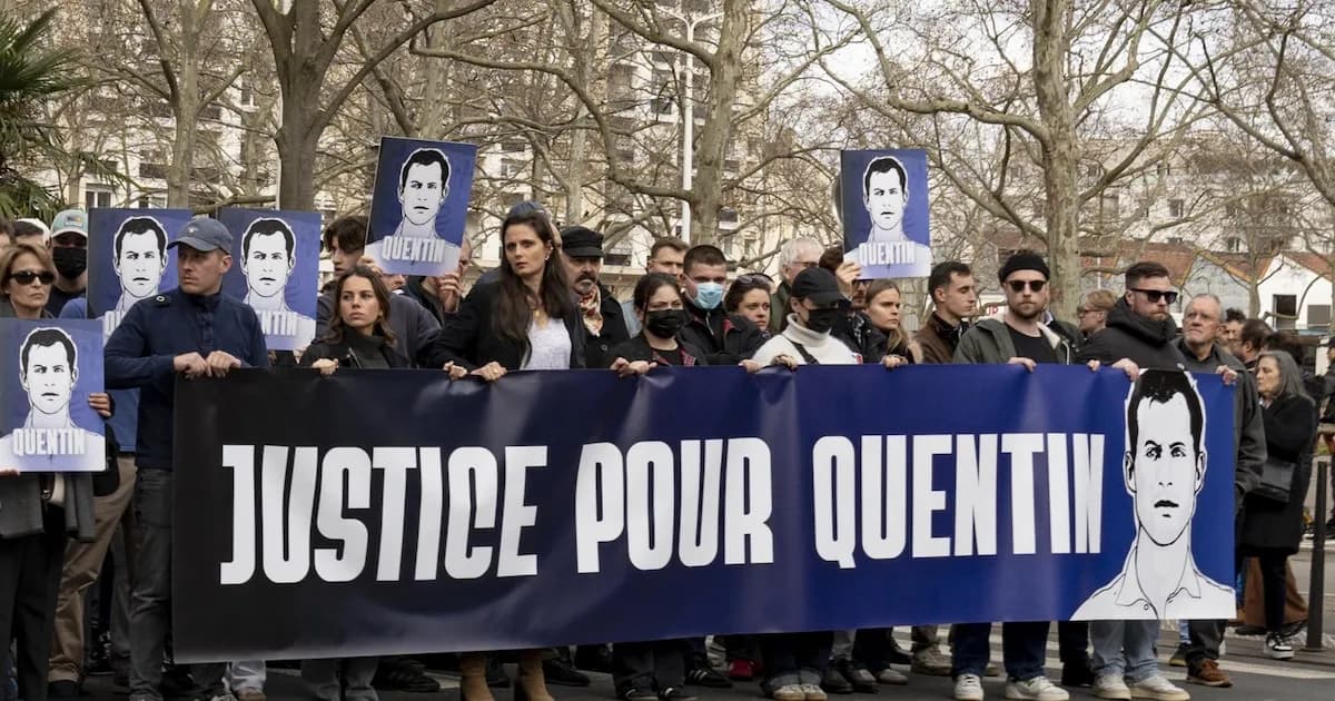 Manifestación en Lyon: Saludos nazis y consignas xenófobas en homenaje a Quentin Deranque