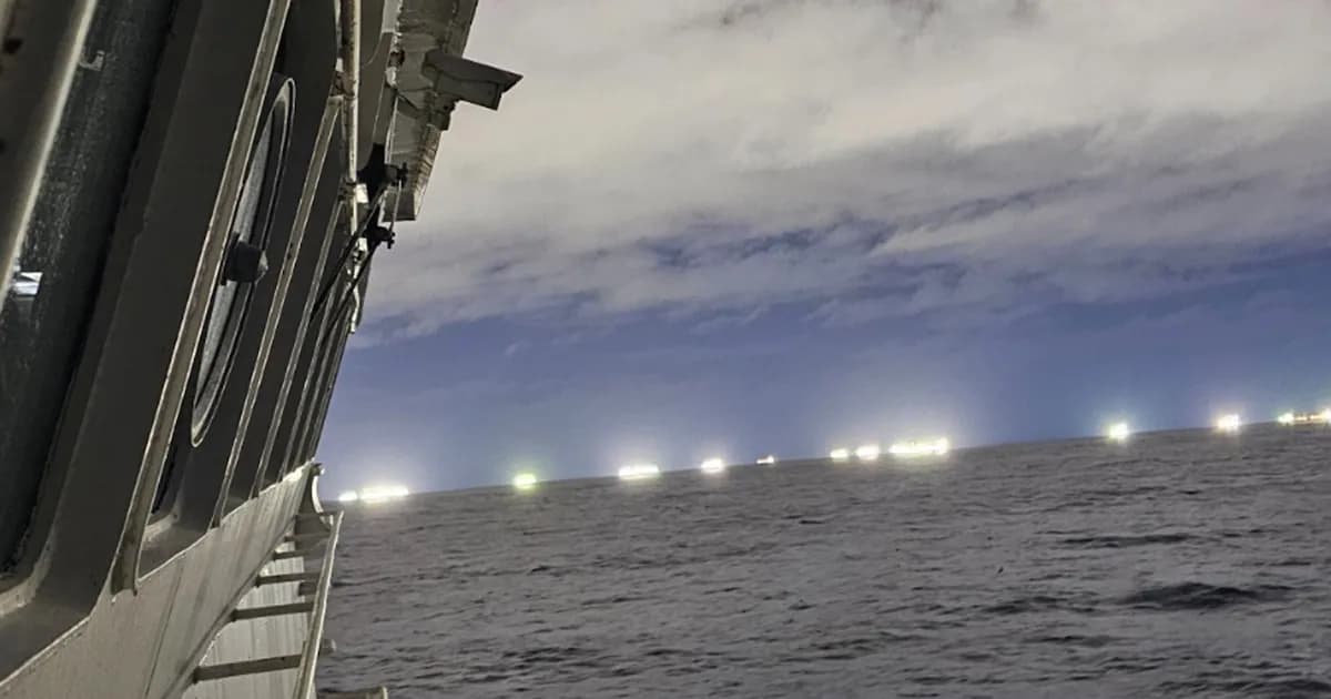 Flota china acecha en la 'Milla 201' ante abundante pesca de calamar en Argentina