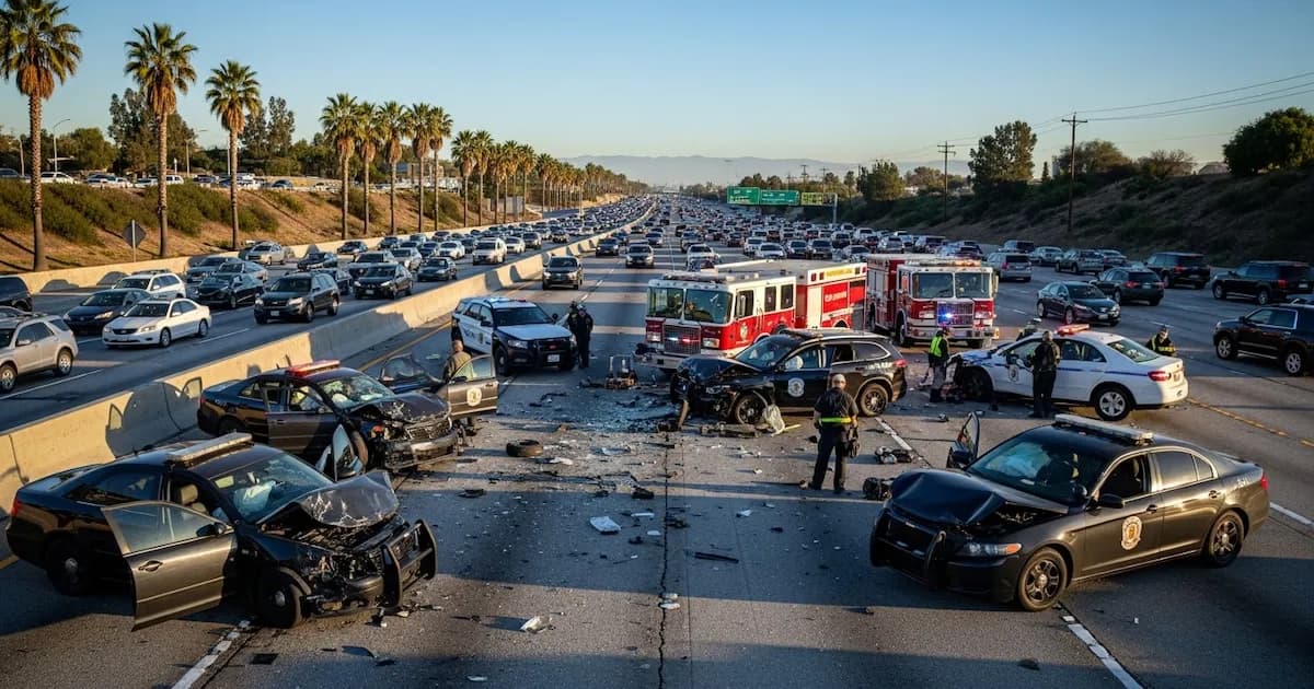 Trágico accidente en la autopista 10 de Los Ángeles deja un muerto y varios heridos