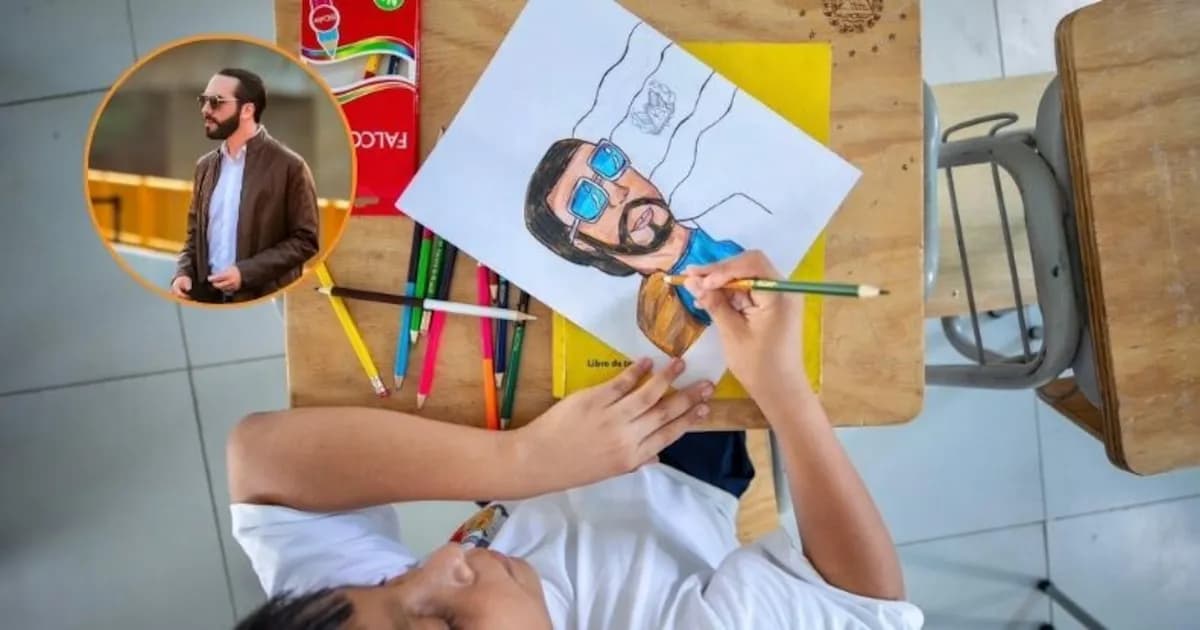 Estudiantes salvadoreños expresan su gratitud a Bukele con dibujos escolares