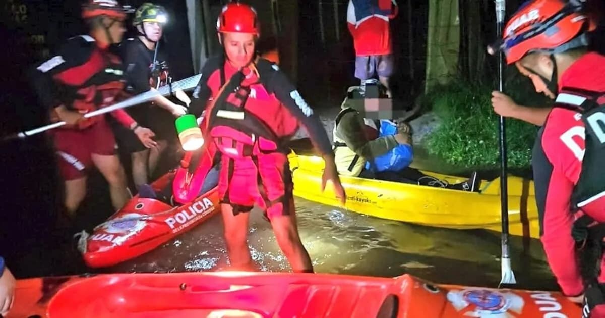 Crecida del río Los Sauces provoca evacuaciones en Córdoba: familias afectadas y rescatistas en acción
