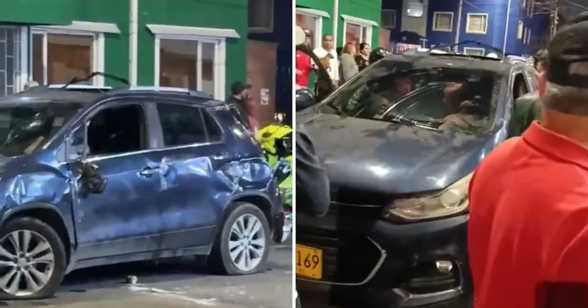 Violento ataque a camioneta en Bogotá tras atropello de peatón por conductores ebrio