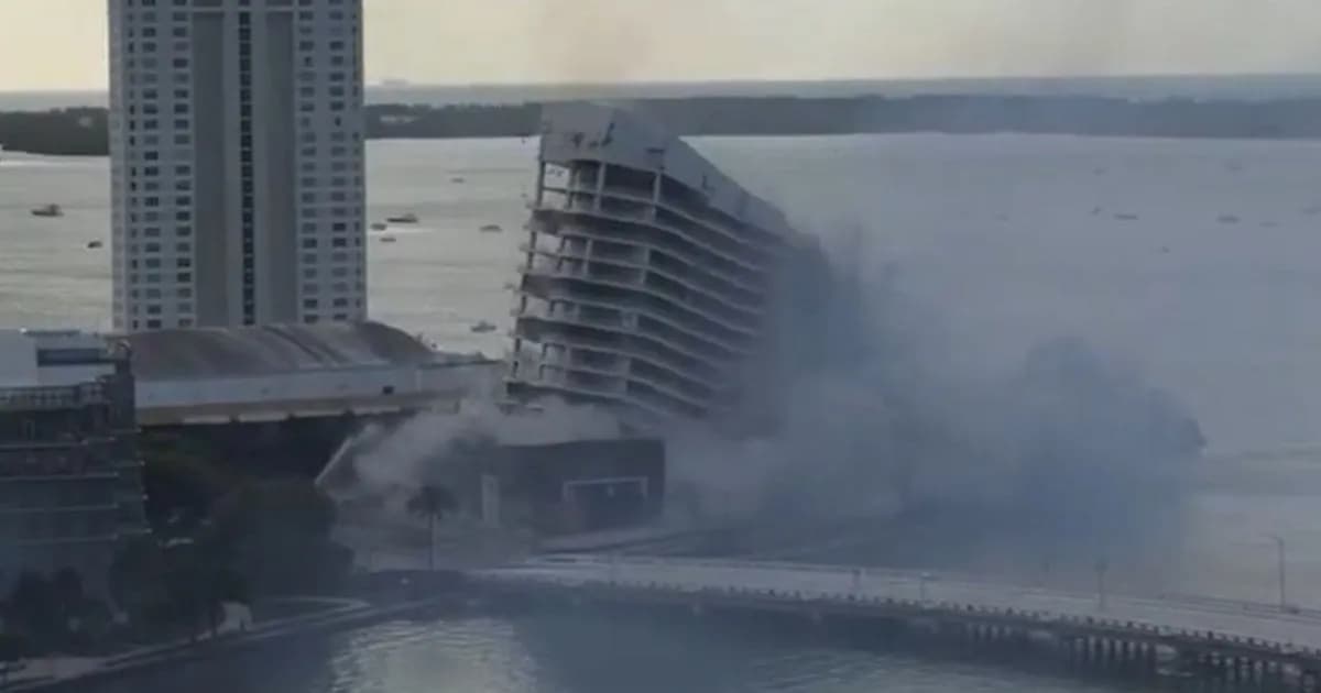 Adiós al lujo: implosión controlada derriba el Mandarin Oriental en Miami