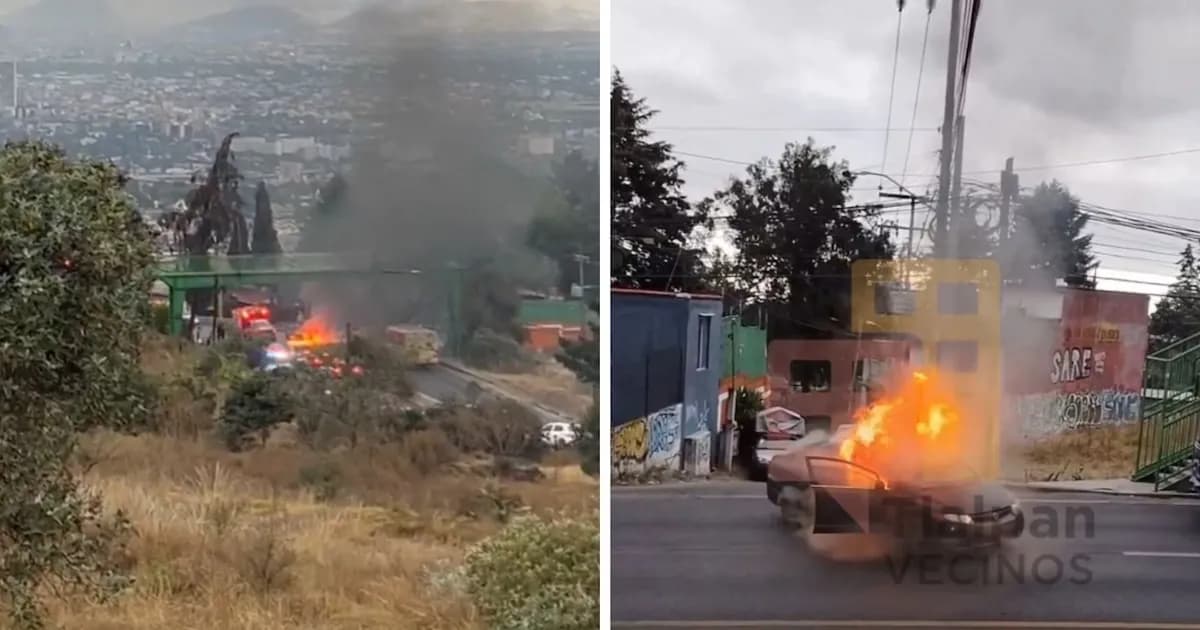 Incendio de auto en la autopista México-Cuernavaca: sin heridos reportados