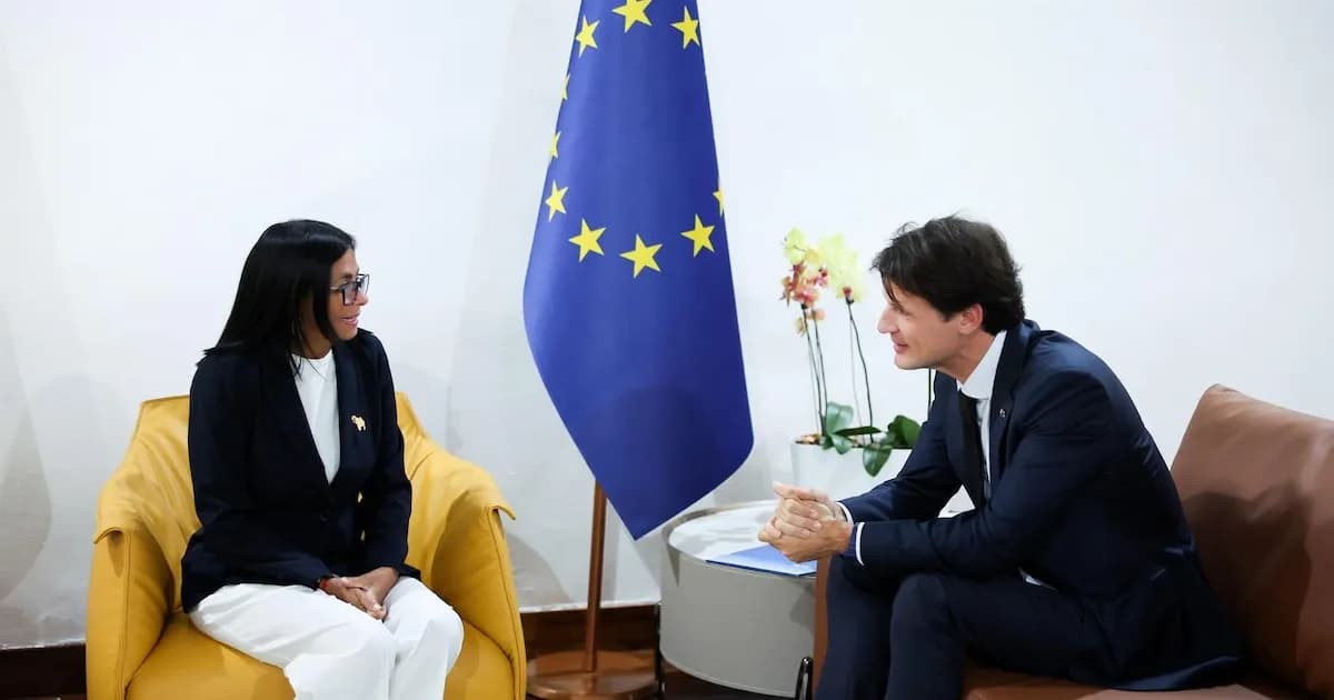Delcy Rodríguez se reúne con la UE para potenciar la cooperación bilateral