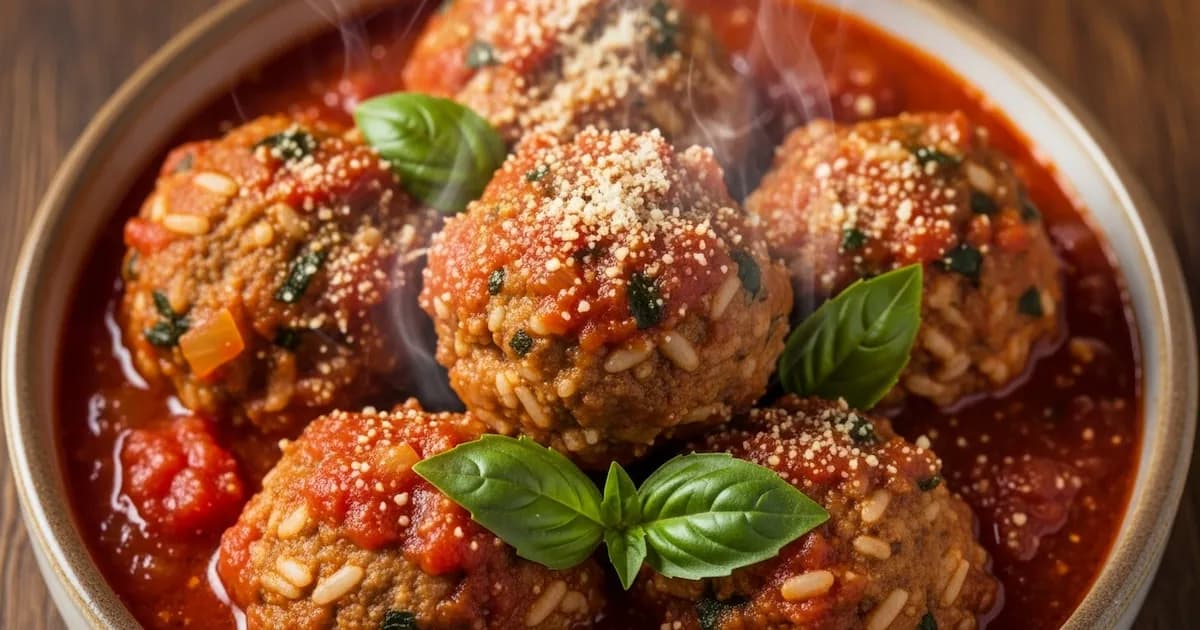 Albóndigas con arroz en salsa de tomate: una receta rápida y reconfortante
