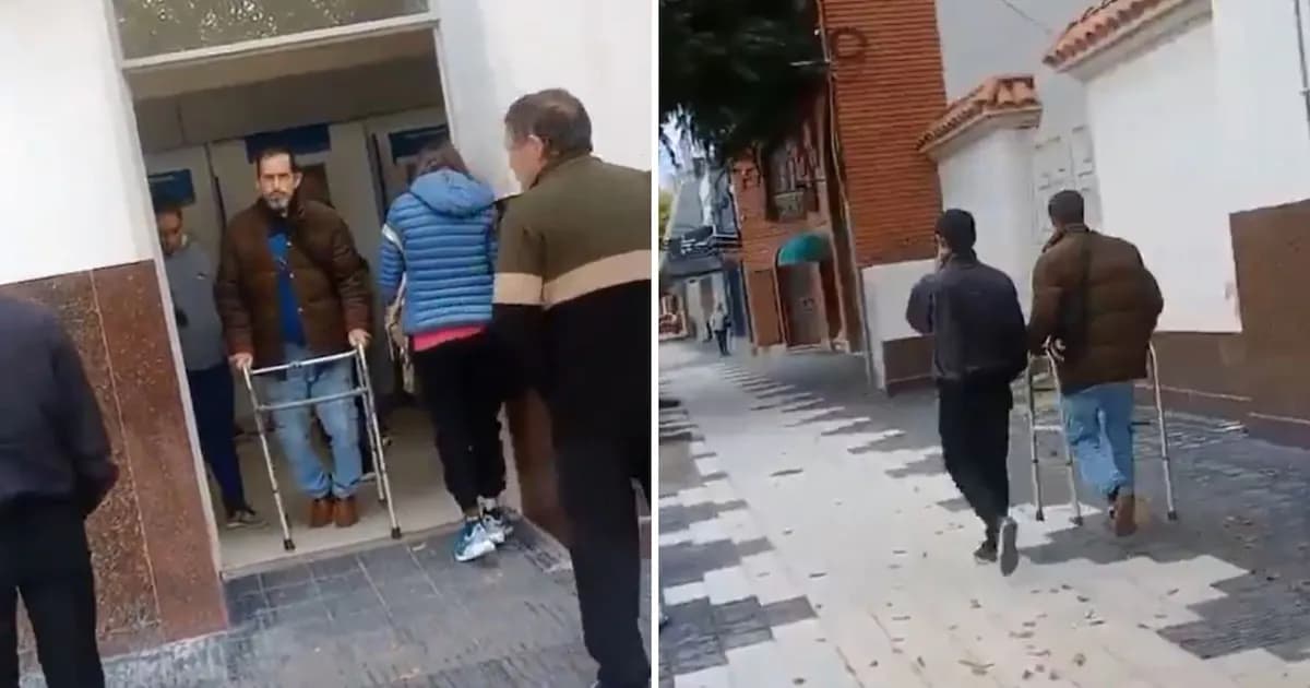 Hombre simula discapacidad para ser atendido en banco y su video genera furor en redes sociales