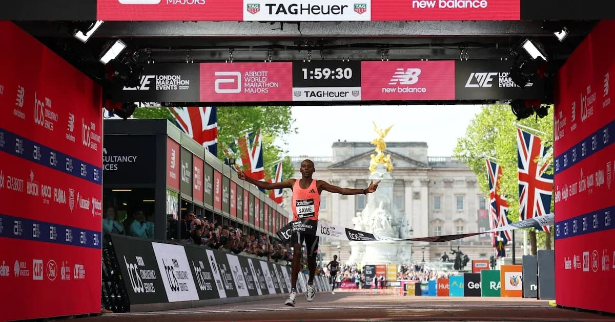 Sabastian Sawe hace historia al correr un maratón en menos de dos horas en Londres