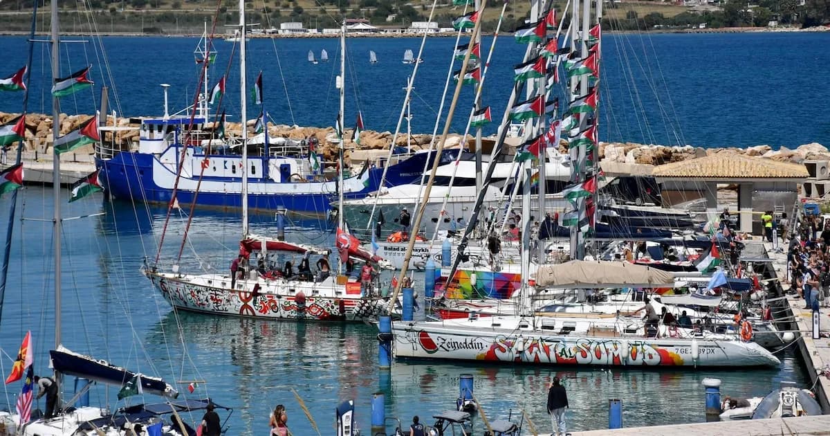 La Global Sumud Flotilla inicia su mayor misión hacia Gaza desde Sicilia con 56 barcos