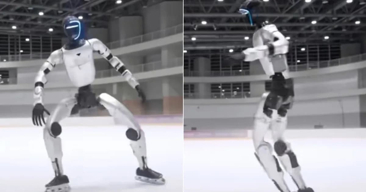 Un robot humanoide sorprende al patinar sobre hielo con gran destreza