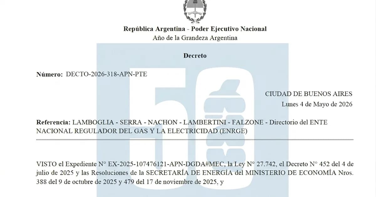El Gobierno Argentino Unifica Regulación de Gas y Electricidad con Nuevo Ente