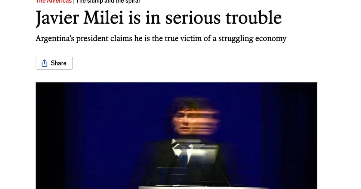 La revista británica The Economist alerta sobre la crisis de Javier Milei