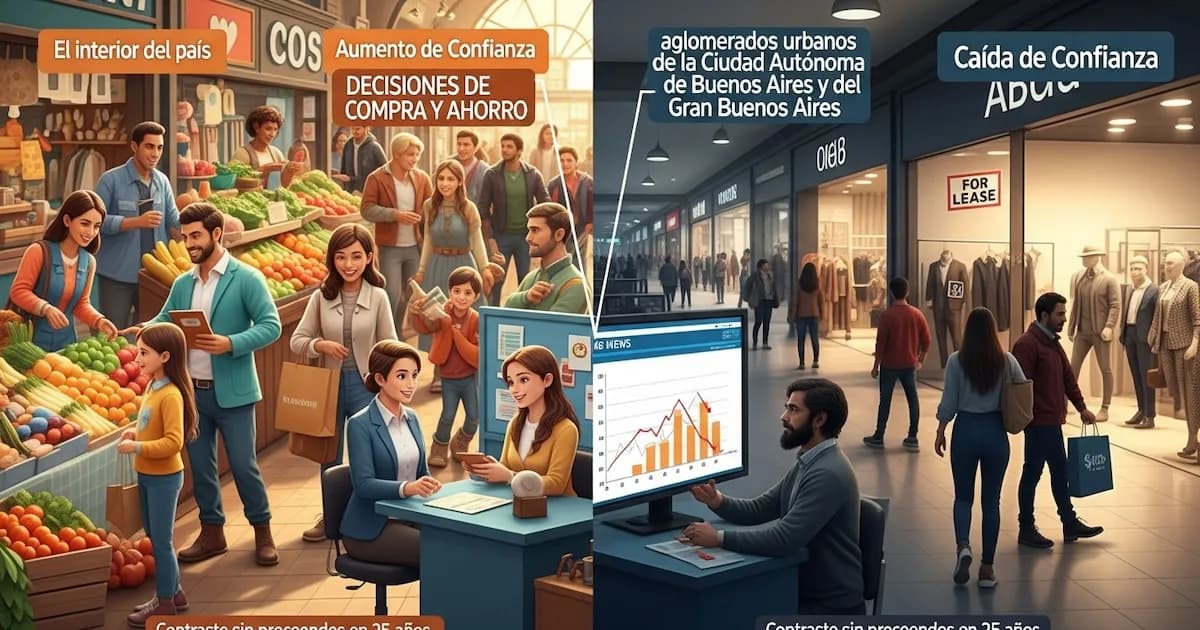 La confianza del consumidor en el interior del país alcanza niveles récord frente a CABA
