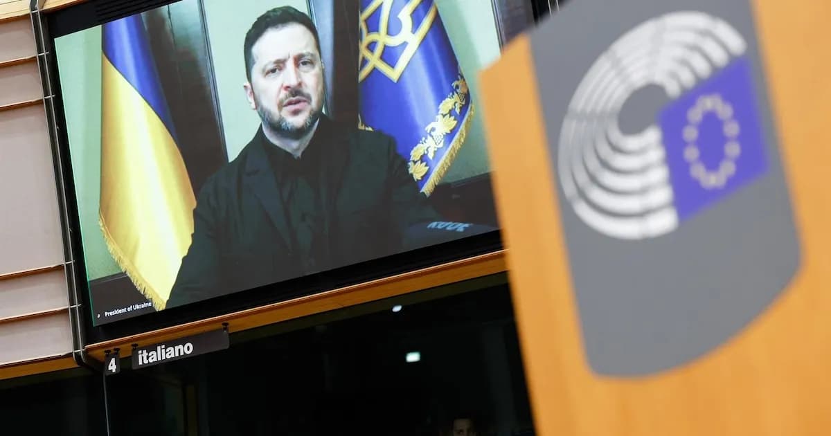 Zelenski solicita una fecha para la adhesión de Ucrania a la UE en la Eurocámara