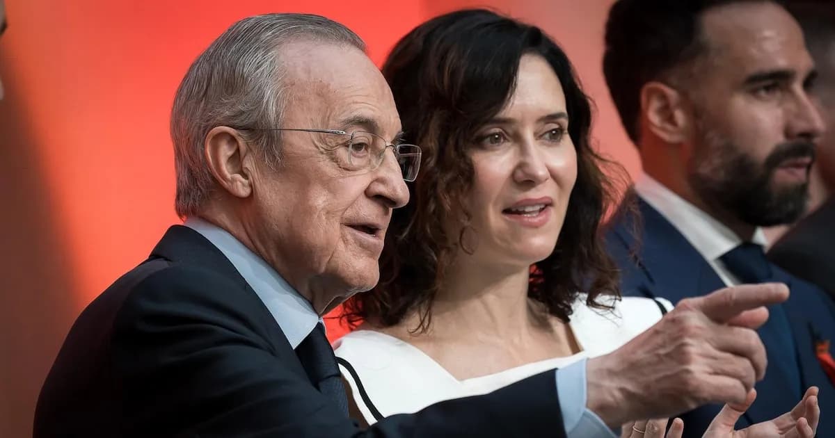 Ayuso elogia a Florentino Pérez como el mejor presidente del Real Madrid