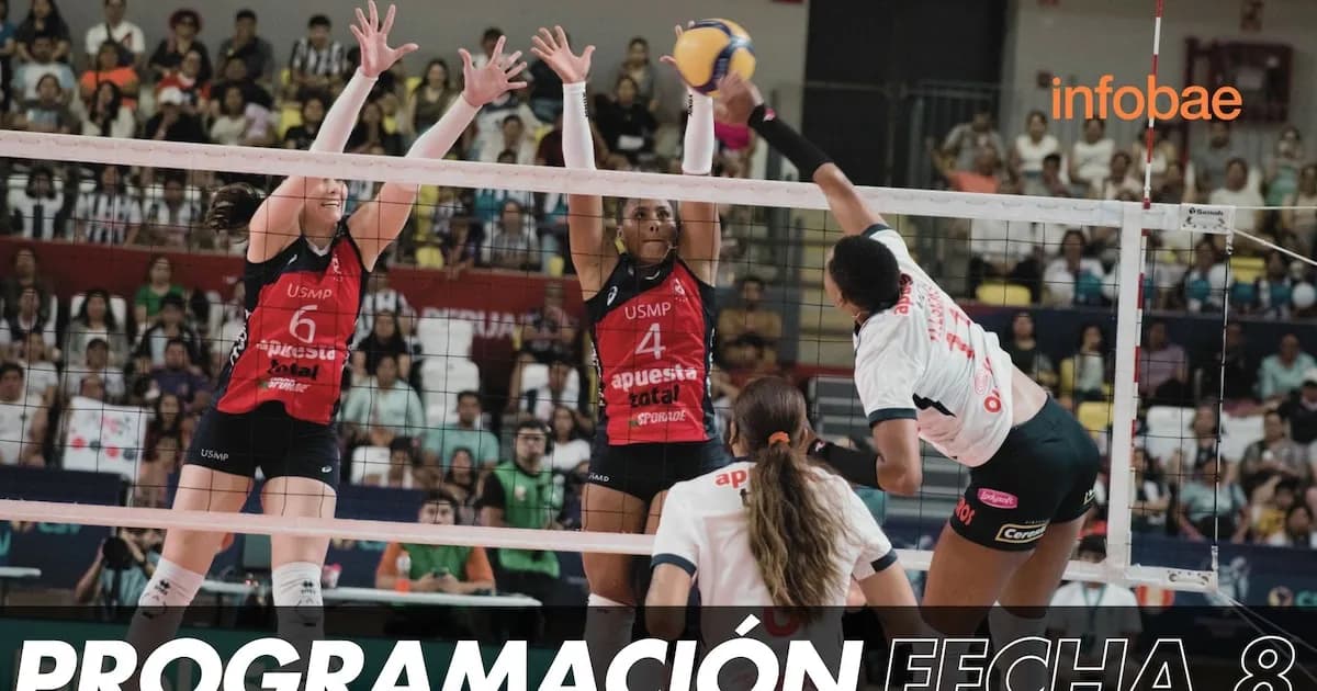 Fecha 8 de la Liga Peruana de Vóley 2026: Partidos, horarios y TV