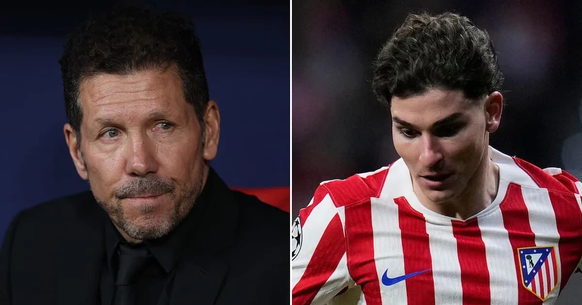 Simeone sorprende al reemplazar a Julián Álvarez en el triunfo del Atlético de Madrid