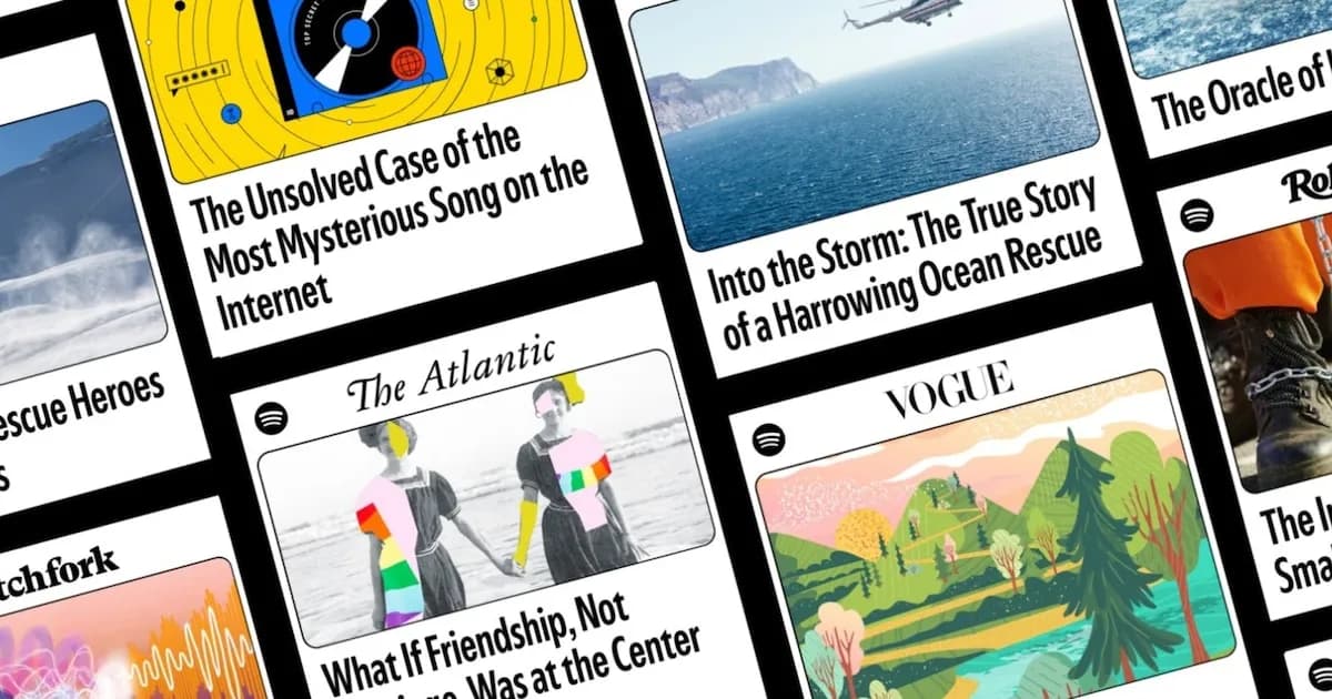 Spotify lanza narraciones de artículos de revistas en su servicio de audiolibros