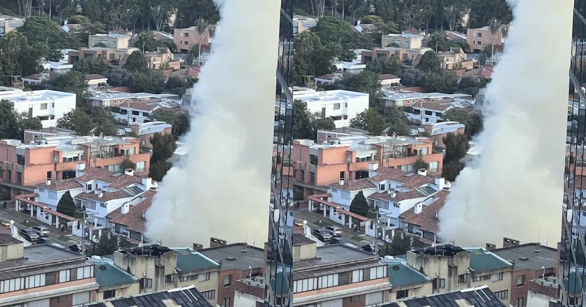 Incendio en el norte de Bogotá genera alarma por gran columna de humo