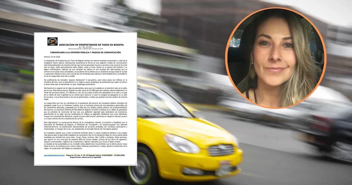 Taxistas de Bogotá defienden su imagen tras el caso de Diana Ospina