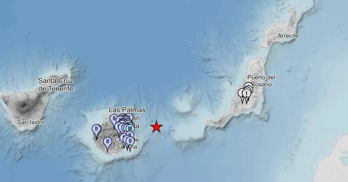 Sismo de magnitud 3,9 se registra en aguas al este de Gran Canaria