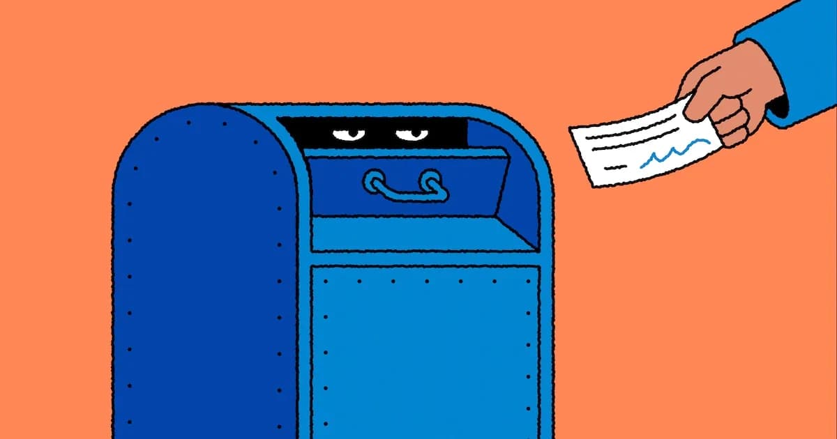 No envíes cheques por correo. Simplemente no lo hagas.