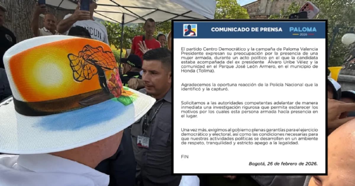 Centro Democrático exige garantías tras incidente con dragoneante en acto político