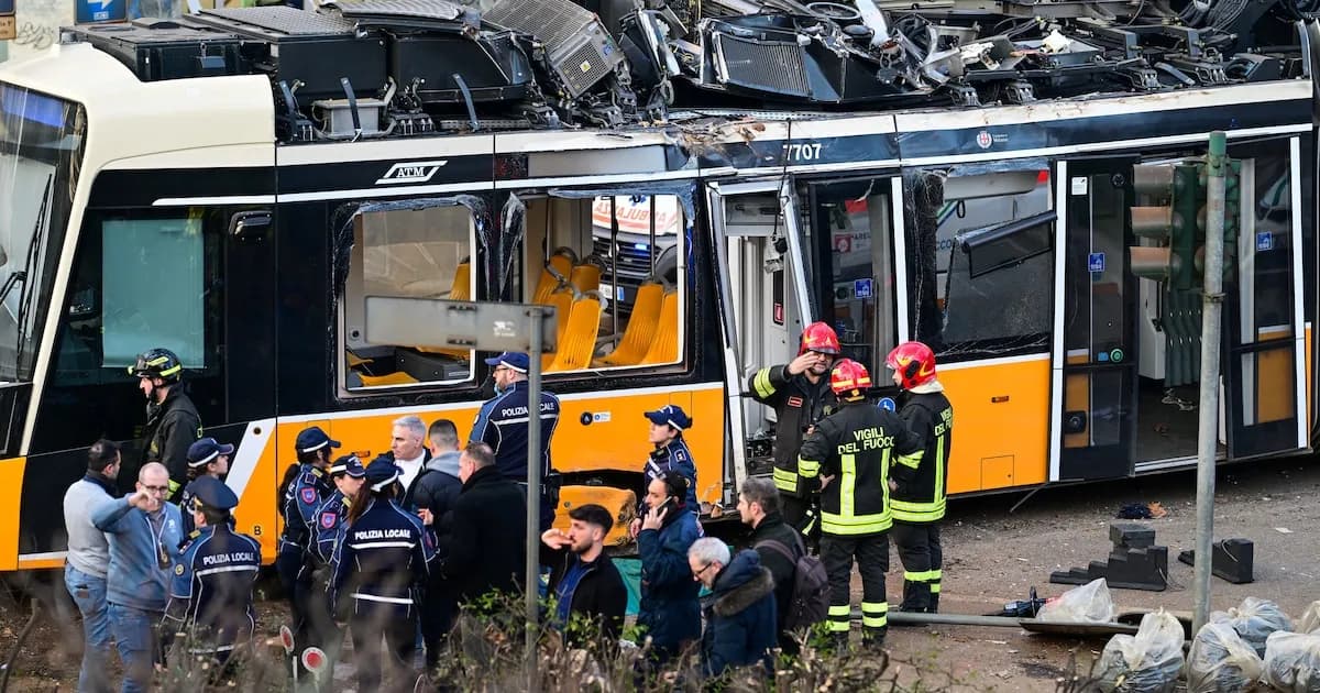 Tragedia en Milán: descarrila tranvía y deja un muerto y más de 40 heridos
