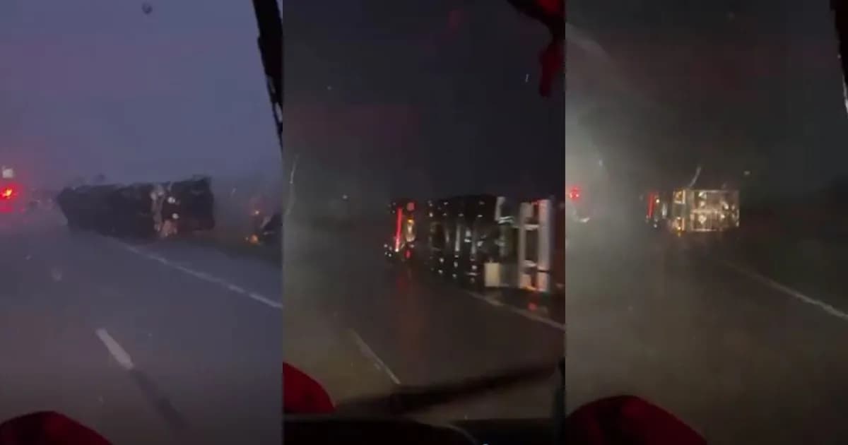 Temporal provoca el vuelco de más de 10 camiones en la autopista Rosario-Córdoba