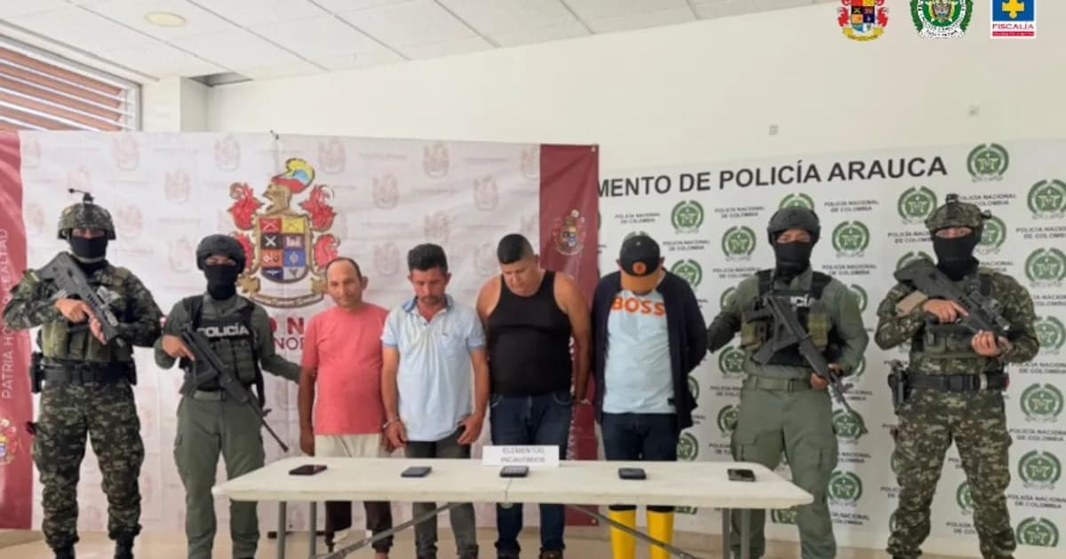 Cuatro presuntos miembros del ELN enfrentan cargos por desalojo forzado en Arauca