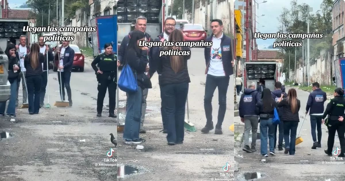 Detrás de cámaras de una campaña política en Colombia: el uso de la escoba como símbolo